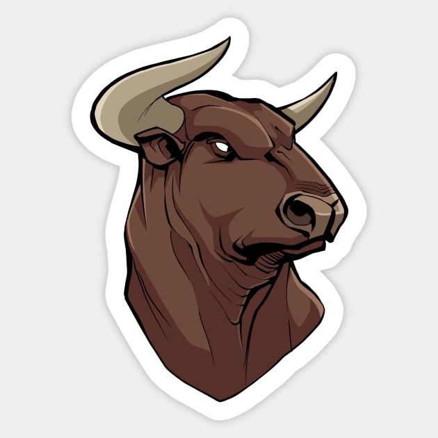 Bull Portrait Sticker by Malchev